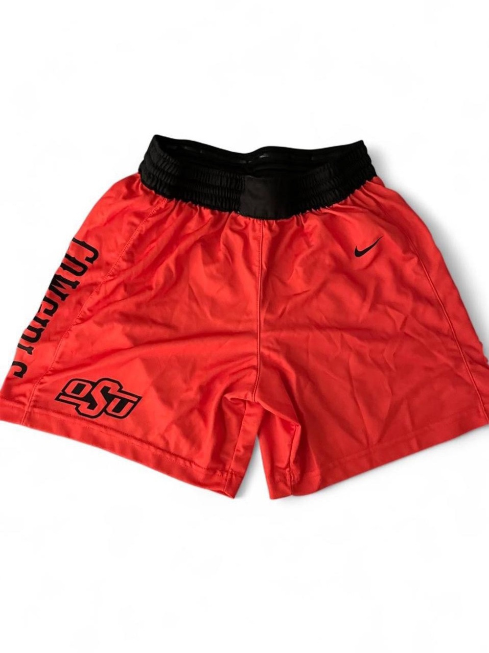 Nike Men's Red Athletic Shorts with Black Waistband